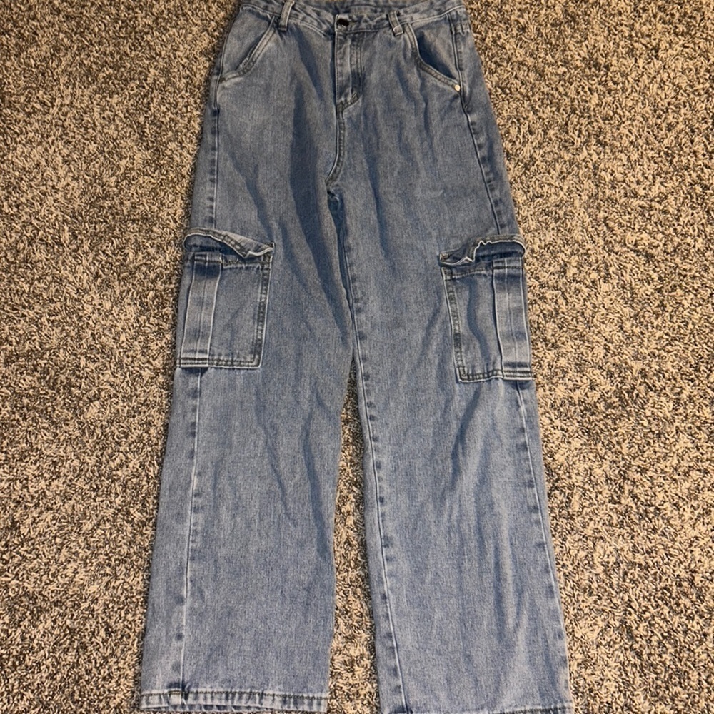 Women’s Cargo Straight Leg Jean Pants